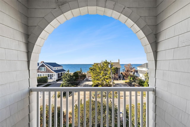 balcony with a water view