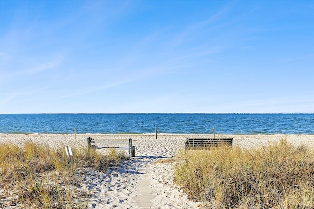 water view with a view of the beach