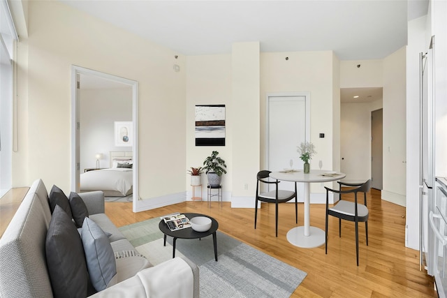 living room featuring light hardwood / wood-style floors