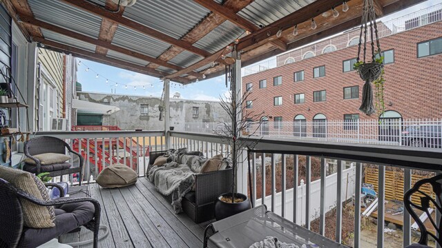 2350 Waterbury Ave, Bronx, NY 10462 - wooden deck with an outdoor hangout area