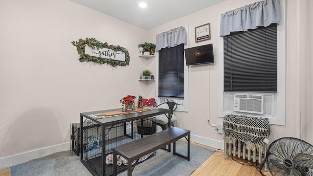 2350 Waterbury Ave, Bronx, NY 10462 - dining room with wood finished floors, recessed lighting, and cooling unit