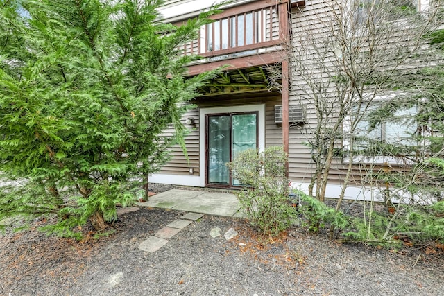 doorway to property with a balcony