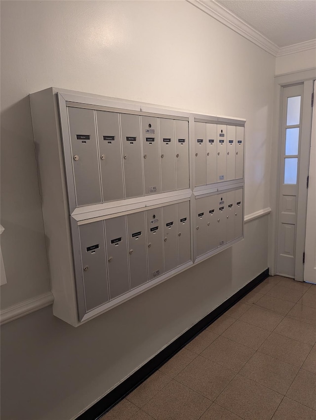 mudroom with crown molding