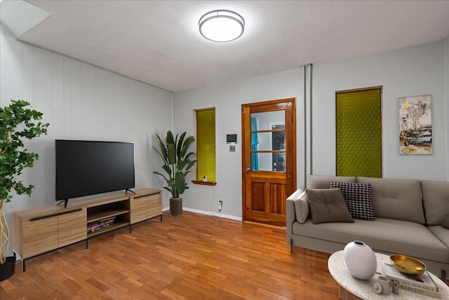 living room featuring hardwood / wood-style flooring