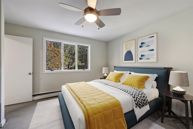 4 Dakota Ct, Suffern, NY 10901 - bedroom with a baseboard radiator, carpet, and ceiling fan