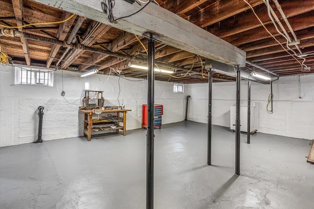 basement featuring washer / dryer