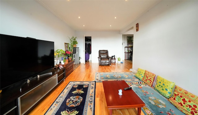 living room featuring hardwood / wood-style floors