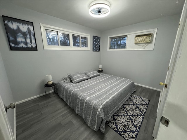 bedroom featuring dark wood-type flooring