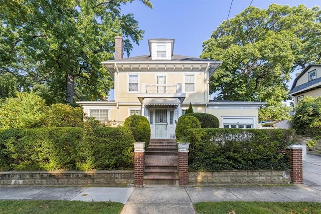 italianate house with a balcony