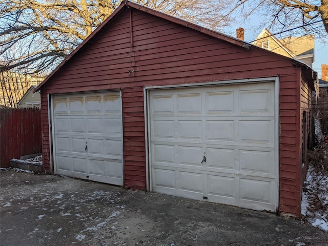 view of garage