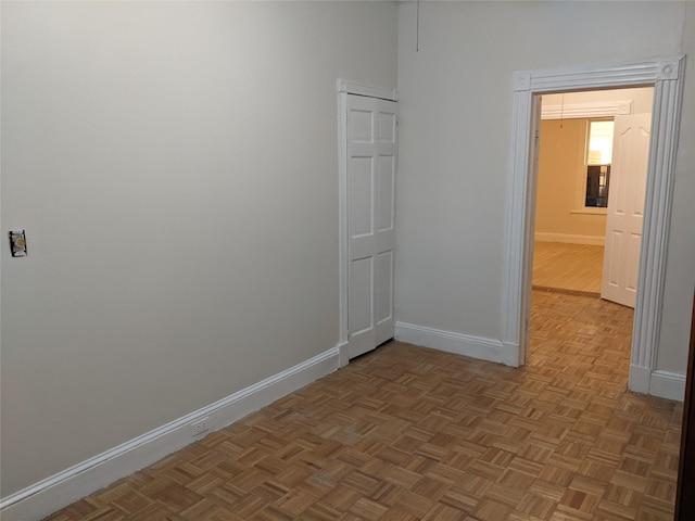 empty room featuring light parquet flooring