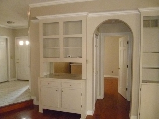 corridor with crown molding