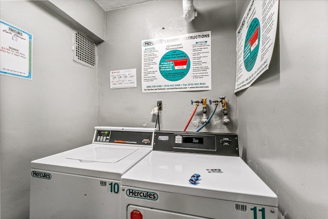 laundry room featuring washer and dryer