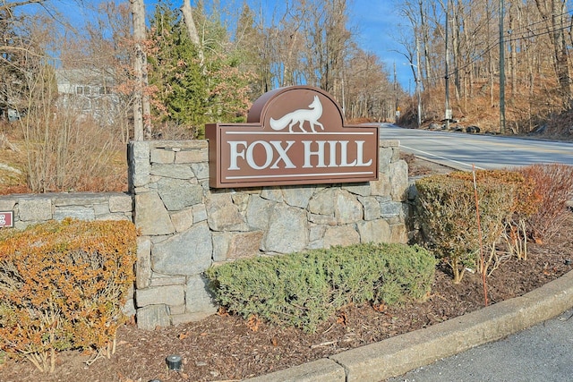 view of community sign