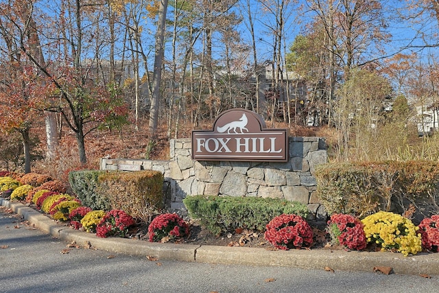 view of community sign