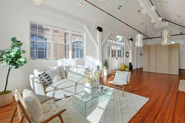 living room featuring hardwood / wood-style floors