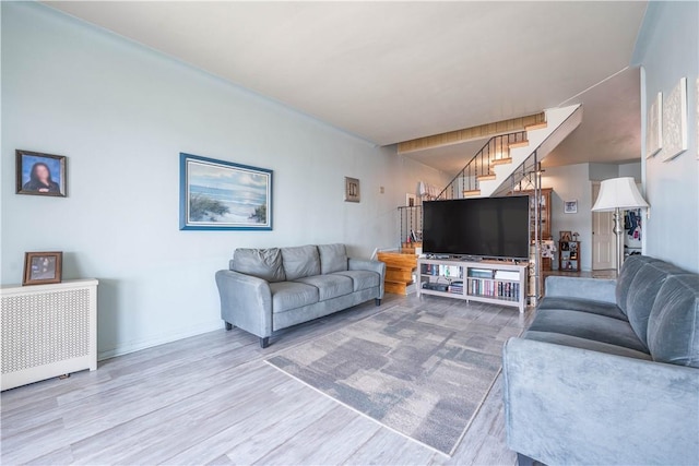 living room featuring hardwood / wood-style floors