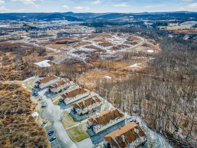 aerial view featuring a mountain view