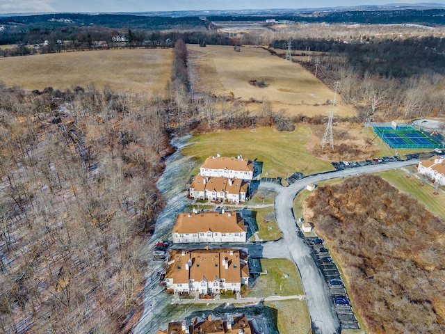 aerial view featuring a rural view