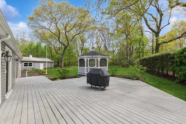 deck with a gazebo