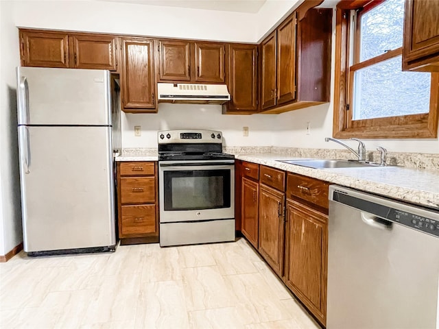 kitchen with sink and stainless steel appliances