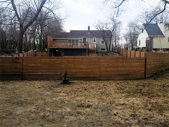 view of yard featuring a deck