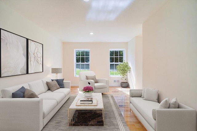 living room featuring wood-type flooring