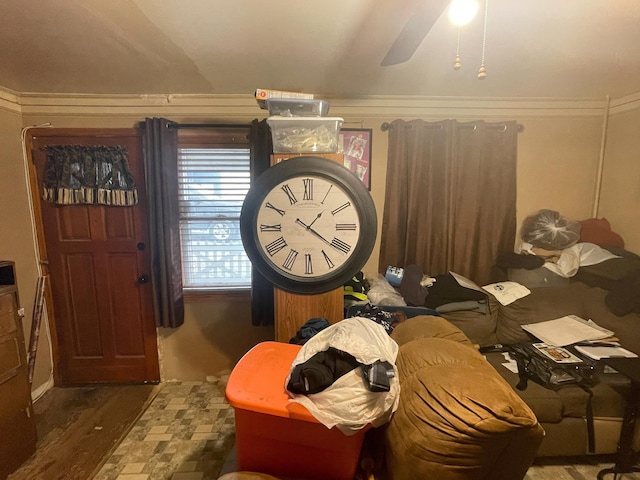 bedroom with dark hardwood / wood-style flooring