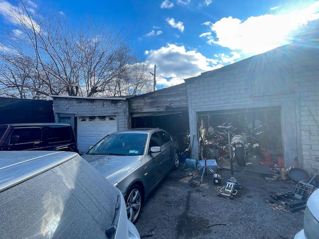 view of property exterior featuring a garage