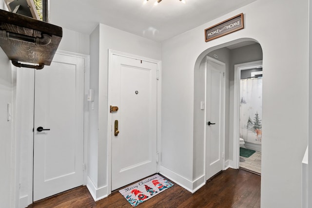 entryway featuring dark hardwood / wood-style floors