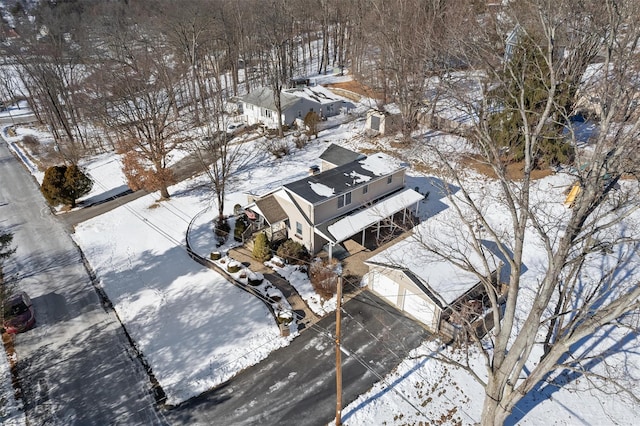 view of snowy aerial view