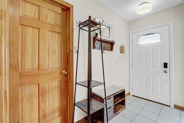 mudroom featuring light tile patterned floors