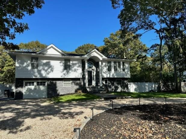 split foyer home with a garage