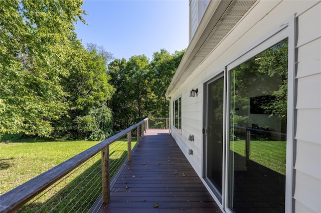 deck with a lawn