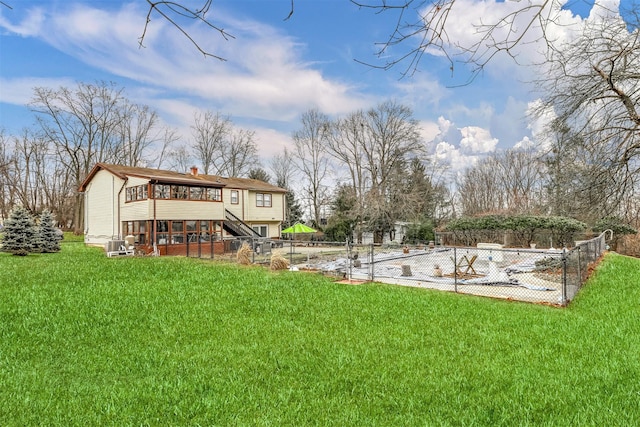 view of yard featuring a deck