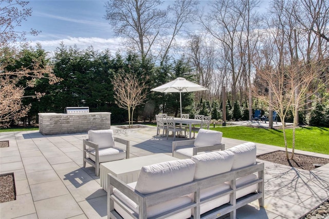 view of patio with an outdoor living space