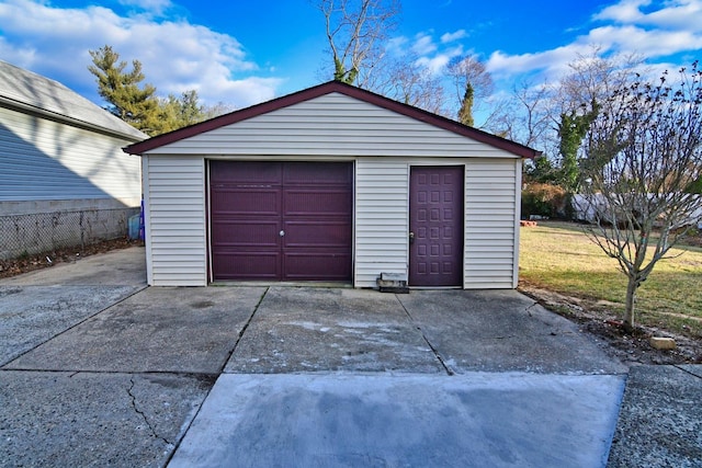 view of garage