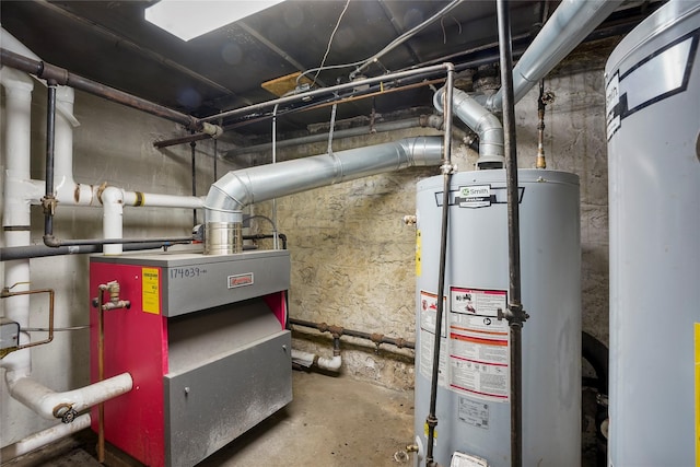 utility room featuring gas water heater