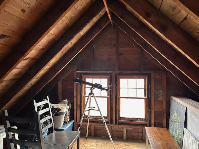 view of unfinished attic