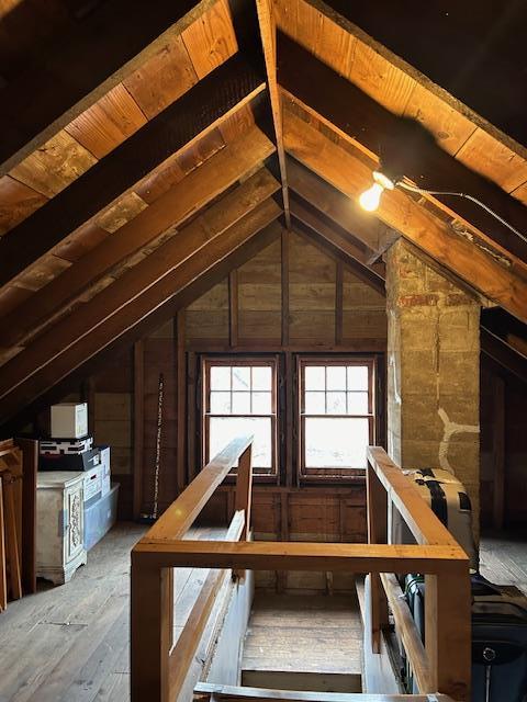 view of unfinished attic