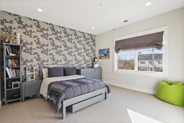 bedroom with carpet floors