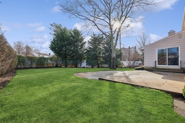 view of yard with a patio area