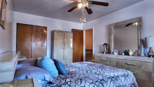 bedroom with a ceiling fan