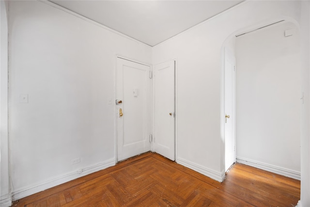 empty room featuring parquet floors