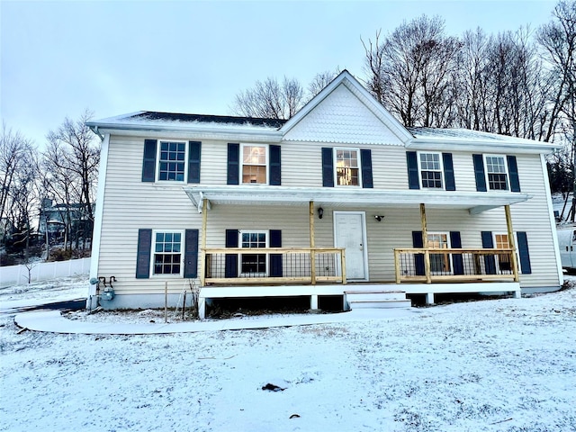 view of front of property with covered porch