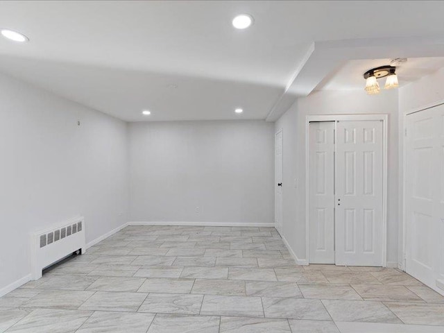 basement with radiator