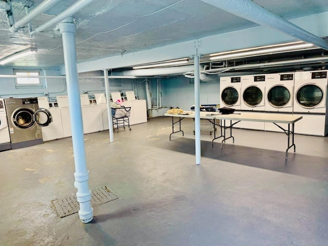 71-04 Little Neck Pkwy Unit 134A, Bellerose, NY 11426 - basement featuring washing machine and dryer