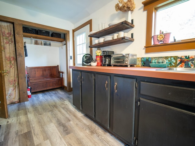 kitchen with light wood-type flooring