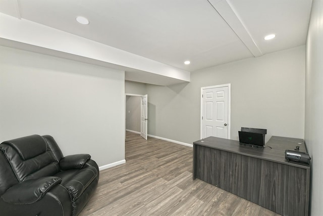 office featuring hardwood / wood-style floors