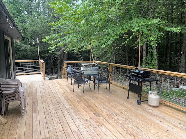 deck featuring area for grilling